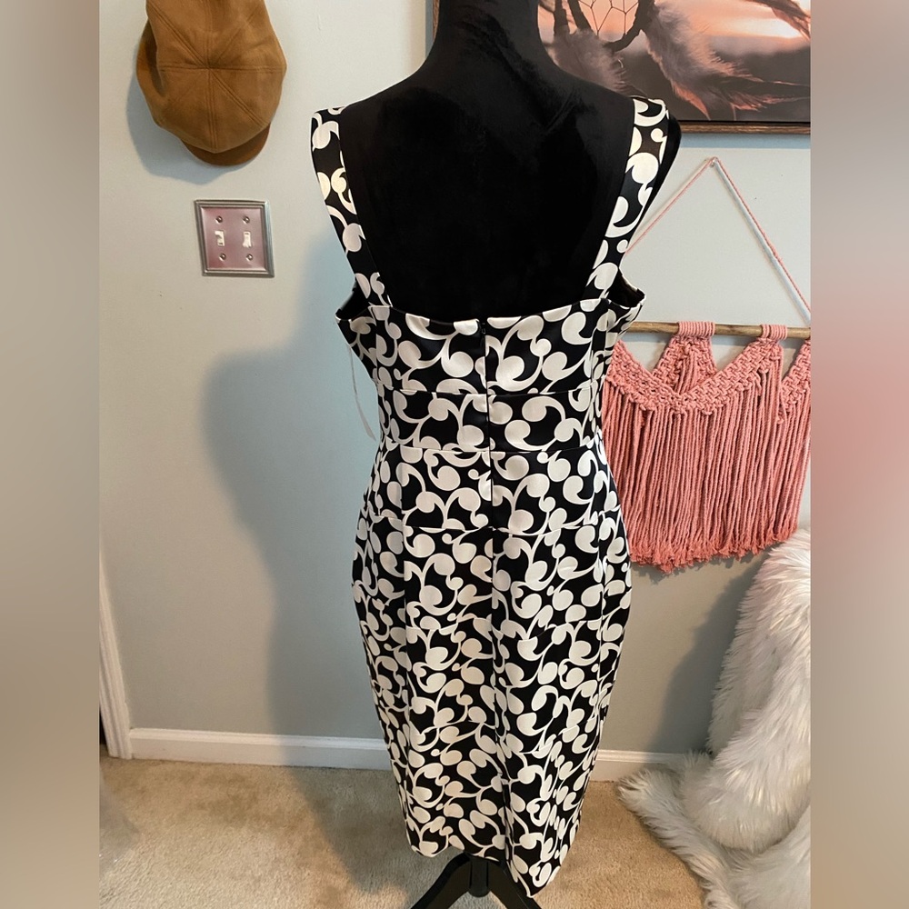 London Times Black/White Cocktail Dress - Picture 3 of 9
